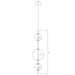 Lampa wisząca Dorado 3xLED pionowa, złota LP-002/3V LIGHT PRESTIGE