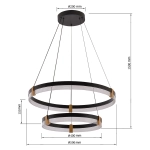 Lampa wisząca Plum 2 LED CCT czarna LP-0407/2P BK LIGHT PRESTIGE