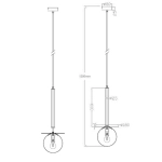 Roma 1 wisząca złota LP-1345/1P GD LIGHT PRESTIGE