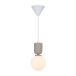 Lampa wisząca Sadie beżowa, mleczny klosz 2512603009 Nordlux