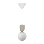 Lampa wisząca Sadie beżowa, mleczny klosz 2512603009 Nordlux