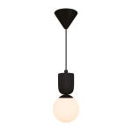 Lampa wisząca Sadie czarna, mleczny klosz 2512603003 Nordlux