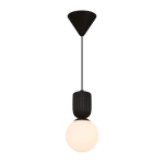 Lampa wisząca Sadie czarna, mleczny klosz 2512603003 Nordlux