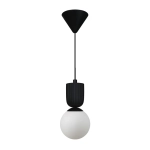 Lampa wisząca Sadie czarna, mleczny klosz 2512603003 Nordlux