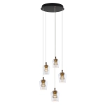 Lampa Wisząca Tasa Round 5xLED czarna PL0144-5 yaskr