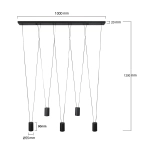 Lampa wisząca Toledo 5xGU10 czarna LP-432/5P BK LIGHT PRESTIGE