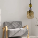 Lampa wisząca Tropea 1xE27 bursztynowa, mała LP-2004/1P S AM LIGHT PRESTIGE