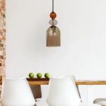 Lampa wisząca Tropea 1xE27 bursztynowa, średnia LP-2004/1P M AM LIGHT PRESTIGE