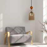 Lampa wisząca Tropea 1xE27 bursztynowa, średnia LP-2004/1P M AM LIGHT PRESTIGE