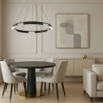 Lampa wisząca Tura 60 cm czarna LED CCT LP-9786/1P 60cm BK Light Prestige