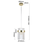Lampa wisząca Vetro 1 złota 1xE14 LP-2910/1P GD Light Prestige