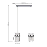 Lampa wisząca Vetro chrom 2xE14 LP-2910/2L CH Light Prestige