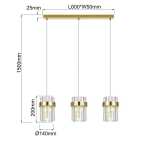 Lampa wisząca Vetro złota 3xE14 LP-2910/3L GD Light Prestige
