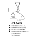 Lampa wisząca ZYTA 2 S PENDANT ALU white AZ2301+AZ2602 śr.26cm AZZARDO