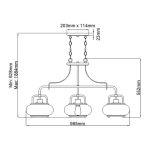 Podłużna lampa wisząca Trilogy – 3 źródła światła – Szczotkowany nikiel QZ-TRILOGY-ISLE-BN Elstead Lighting