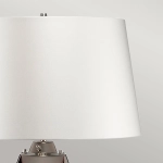 Duża lampa stołowa Lena – 2 źródła światła – Śliwkowe szkło i biały abażur LENA-TL-L-PLUM-OWSS Elstead Lighting