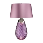 kinkiecik.pl Duża lampa stołowa Lena – 2 źródła światła – Śliwkowe szkło i liliowy abażur LENA-TL-L-PLUM Elstead Lighti