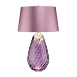 Duża lampa stołowa Lena – 2 źródła światła – Śliwkowe szkło i liliowy abażur LENA-TL-L-PLUM Elstead Lighting