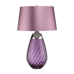 Duża lampa stołowa Lena – 2 źródła światła – Śliwkowe szkło i liliowy abażur LENA-TL-L-PLUM Elstead Lighting