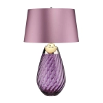 Duża lampa stołowa Lena – 2 źródła światła – Śliwkowe szkło i liliowy abażur LENA-TL-L-PLUM Elstead Lighting