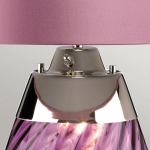 Duża lampa stołowa Lena – 2 źródła światła – Śliwkowe szkło i liliowy abażur LENA-TL-L-PLUM Elstead Lighting
