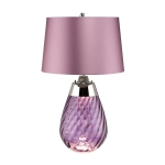 kinkiecik.pl Mała lampa stołowa Lena – 2 źródła światła – Śliwkowe szkło i liliowy abażur LENA-TL-S-PLUM Elstead Lightin