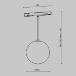 Lampa szynowa podwieszana Luna Exility 2700-6000K 6W 360° Dim Dali1 TR039-4-5WTW-DD-B Maytoni - zdjęcie dodatkowe 4