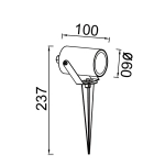 Lampa ogrodowa stojąca QUEBEC LED 9615 Mantra LED czarny IP65