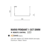 MARIO PENDANT 1 CCT DIMM BK + REMOTE CONTROL AZ5445 z pilotem AZZARDO