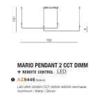 MARIO PENDANT 2 CCT DIMM BK + REMOTE CONTROL AZ5446 z pilotem AZZARDO