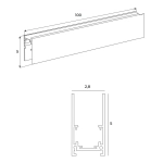 Magnetic MT0001 Szyna Magnetyczna Głęboka Natynkowa 1m Czarna Maxlight