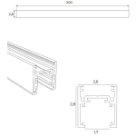 Magnetic MT0012 Szyna Magnetyczna Płytka Natynkowa 2m Czarna Maxlight
