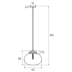 Lampa Wisząca Moonstone Smoke Glass+white Marble P0517 MAXLIGHT
