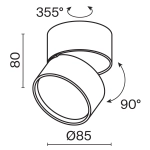 Plafon natynkowy Onda LED 12W 2700K biały C024CL-12W2.7K-W-1 Maytoni - zdjęcie dodatkowe 5