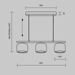 Lampa wisząca Maytoni MOD286PL-L12W3K - kolor biały - zdjęcie dodatkowe 3
