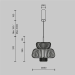 Lampa wisząca Maytoni MOD465PL-L12BK1 - kolor czarny - zdjęcie dodatkowe 3