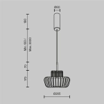 Lampa wisząca Maytoni MOD465PL-L12BK2 - kolor czarny - zdjęcie dodatkowe 3