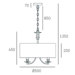 Lampa wisząca ABU DHABI P05896AU-WH CosmoLight - zdjęcie dodatkowe 2