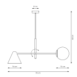 Żyrandol HERMES 2 BLACK 1347/2 EMIBIG Lighting