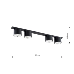Lampa sufitowa NANO 4 BLACK 1310/4 EMIBIG Lighting