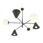 Żyrandol HERMES 6 BLACK 1347/6 EMIBIG Lighting