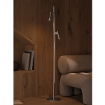 Nowoczesna lampa podłogowa DFTP Makoto Satin Chrome 2x G9 2620094033 Nordlux