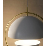 Nowoczesna lampa wisząca Tavia biała, mosiężny pierścień 2412353001 Nordlux