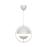 Nowoczesna lampa wisząca Tavia biała, mosiężny pierścień 2412353001 Nordlux