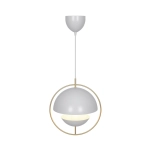 Nowoczesna lampa wisząca Tavia biała, mosiężny pierścień 2412353001 Nordlux