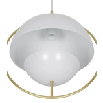 Nowoczesna lampa wisząca Tavia biała, mosiężny pierścień 2412353001 Nordlux