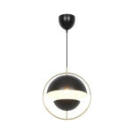 Nowoczesna lampa wisząca Tavia czarna, mosiężny pierścień 2412353003 Nordlux