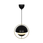 Nowoczesna lampa wisząca Tavia czarna, mosiężny pierścień 2412353003 Nordlux