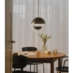 Nowoczesna lampa wisząca Tavia czarna, mosiężny pierścień 2412353003 Nordlux