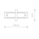 Złącze do szyny podtynkowej PROFILE RECESSED STRAIGHT CONNECTOR BL 8968 Nowodvorski - zdjęcie dodatkowe 1